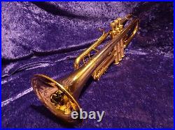 Bach Stradivarius Model 37 ML Bb Trumpet in Gold Plate. Excellent condition