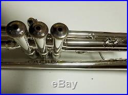 Bach Stradivarius Model 37 Trumpet in Silver color, #237492, 3C mouthiece, case