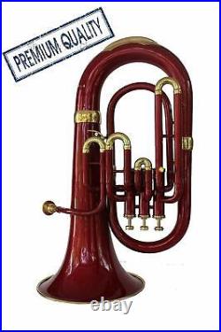 Bb 3 Valve Euphonium Pitch RED Color Musical Instrument SALE MUSICALS INSTRUMENT