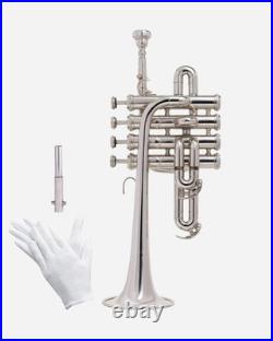 Bb/A Piccolo Trumpet Handmade Silver Look Suitable for Adult Students