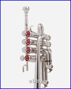 Bb/A Piccolo Trumpet Handmade Silver Look Suitable for Adult Students