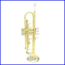 Bb Beginner Trumpet in Gold +Care Kit+Case+Mouthpiece+Gloves Y4J1