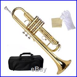 Bb Beginner Trumpet in Gold Silver Black Blue Purple or Red +Care Kit