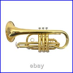 Bb Cornet Brass Gold Lacquer with Case Cleaning Kit with Gold Lacquer Lead-free