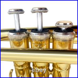 Bb Cornet Brass Gold Lacquer with Case Cleaning Kit with Gold Lacquer Lead-free