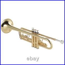Bb Flat Trumpet Brass Gold-painted Intermediate Concert School Band Trumpet KDFH
