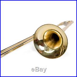 Bb Slide Trombone BB Professional School Band Student with Tuner, Case, Care Kit