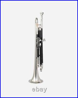 Bb Standard Trumpet BLACK CHROME Finish Valves with Case and Mouthpiece sale