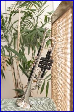 Bb Standard Trumpet BLACK NICKEL Finish 3 Valv with Case and Mouthpiece GIFT