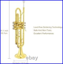 Bb Standard Trumpet Set, Band & Orchestra Musical Instruments for Beginners or