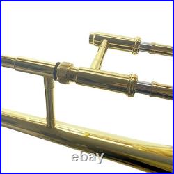 Bb Tenor Slide Trombone Full Kit with Mouthpiece Gloves & Cleaner, Golden