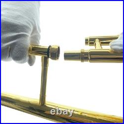 Bb Tenor Slide Trombone Full Kit with Mouthpiece Gloves & Cleaner, Golden