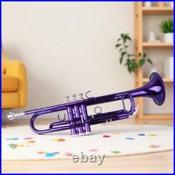 Bb Trumpet Beginner Kit Purple Lacquer Yellow Brass Mouthpiece Hardshell Case