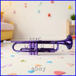 Bb Trumpet Beginner Kit Purple Lacquer Yellow Brass Mouthpiece Hardshell Case