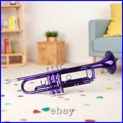 Bb Trumpet Beginner Kit Purple Lacquer Yellow Brass Mouthpiece Hardshell Case