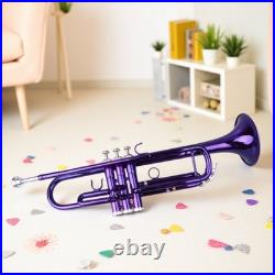 Bb Trumpet Beginner Kit Purple Lacquer Yellow Brass Mouthpiece Hardshell Case