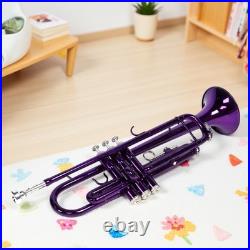 Bb Trumpet Beginner Kit Purple Lacquer Yellow Brass Mouthpiece Hardshell Case