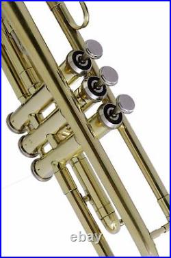 Bb Trumpet Brand New Brass Finish Bb Trumpet With Free Case+Mouthpiece