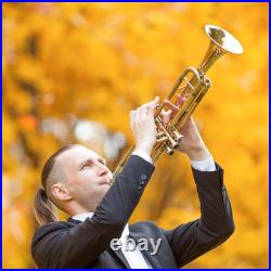 Bb Trumpet Brass Standard Gold Trumpet Instrument for Student School Band Orches