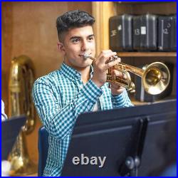 Bb Trumpet Brass Standard Gold Trumpet Instrument for Student School Band Orches