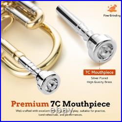 Bb Trumpet Instrument Trompeta Brass Student Trumpet with Hard Case 7C Mouth