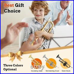 Bb Trumpet Instrument Trompeta Brass Student Trumpet with Hard Case 7C Mouth