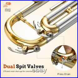 Bb Trumpet Instrument Trompeta Brass Student Trumpet with Hard Case 7C Mouthpie