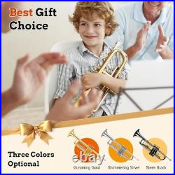 Bb Trumpet Instrument Trompeta Brass Student Trumpet with Hard Case 7C Mouthpie