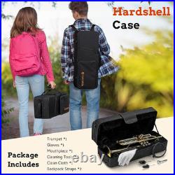 Bb Trumpet Instrument Trompeta Brass Student Trumpet with Hard Case 7C Mouthpie