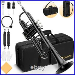Bb Trumpet Instrument Trompeta Student Trumpet with Hard Case 7C Mouthpiece Glo