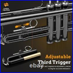 Bb Trumpet Instrument Trompeta Student Trumpet with Hard Case 7C Mouthpiece Glo