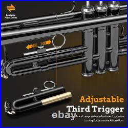 Bb Trumpet Instrument Trompeta Student Trumpet with Hard Case 7C Mouthpiece Glo Bb Trumpet Instrument Trompeta Student Trumpet with Hard Case 7C Mouthpiece Glo