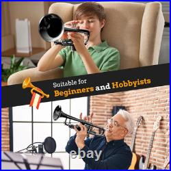 Bb Trumpet Instrument Trompeta Student Trumpet with Hard Case 7C Mouthpiece Glo