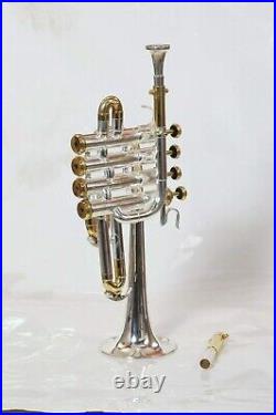 Bb Trumpet Silver Gold Plated Gold Button with 5c Trumpet Mouthpiece