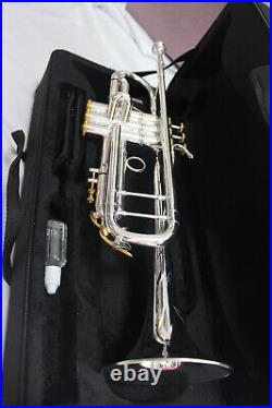 Bb Trumpet Silver Gold Plated Gold Button with 5c Trumpet Mouthpiece 2024 New