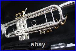 Bb Trumpet Silver Gold Plated Gold Button with 5c Trumpet Mouthpiece 2024 New