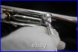 Bb Trumpet Silver Gold Plated Gold Button with 5c Trumpet Mouthpiece 2024 New