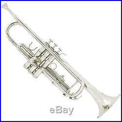 Bb Trumpet Silver Nickel Plated withTuner Case & Care Kit Student Beginner Band