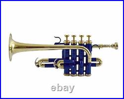 Bb low pitch brass-musical instrument 4 VALVE PICCOLO brass made WITH CASE, MP