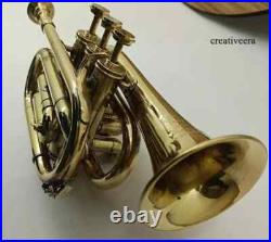 Beautiful Vintage Professional Trumpet Brass Polished With Mouthpiece Decorative