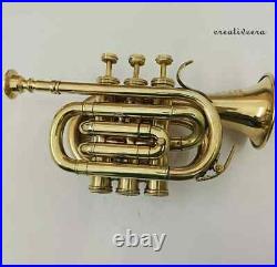 Beautiful Vintage Professional Trumpet Brass Polished With Mouthpiece Decorative