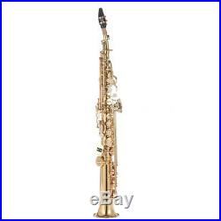 Beginner Straight Soprano Saxophone Bb B Flat with Case Care Kit USA STOCK L7S0