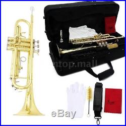 Beginner Trumpet Bb B Flat Brass Music Instrument with Case for Student US Stock