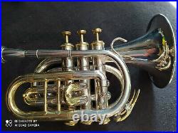 Berkeley Rare C Pocket Trumpet in Silver withBiggest Bell (Monette DH2 MP)