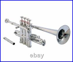 Biggest sale Bb/A Silver Nickel Piccolo/Trumpet With Free Case+ Mouthpiece