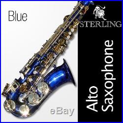 Blue Alto Sax Brand New STERLING Eb Saxophone Case and Accessories
