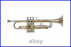Brand New Bb Trumpet Brass Finish Bb Trumpet With Free HARD CASE +MOUTHPIECE