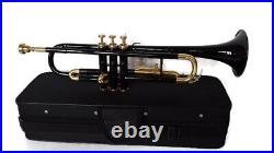 Brand New Black Brass Bb FLAT Trumpet Free Case+Mouthpiece EQUISITE OSWAL