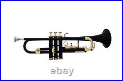 Brand New Black Brass Bb FLAT Trumpet Free Case+Mouthpiece EQUISITE OSWAL