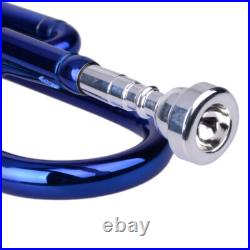 Brass B Flat Trumpet Set with Case Mouth of Trumpet Gloves Blue